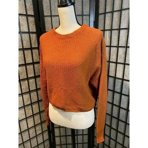 - Abound Orange Boxy Crewneck Knitted Sweater
